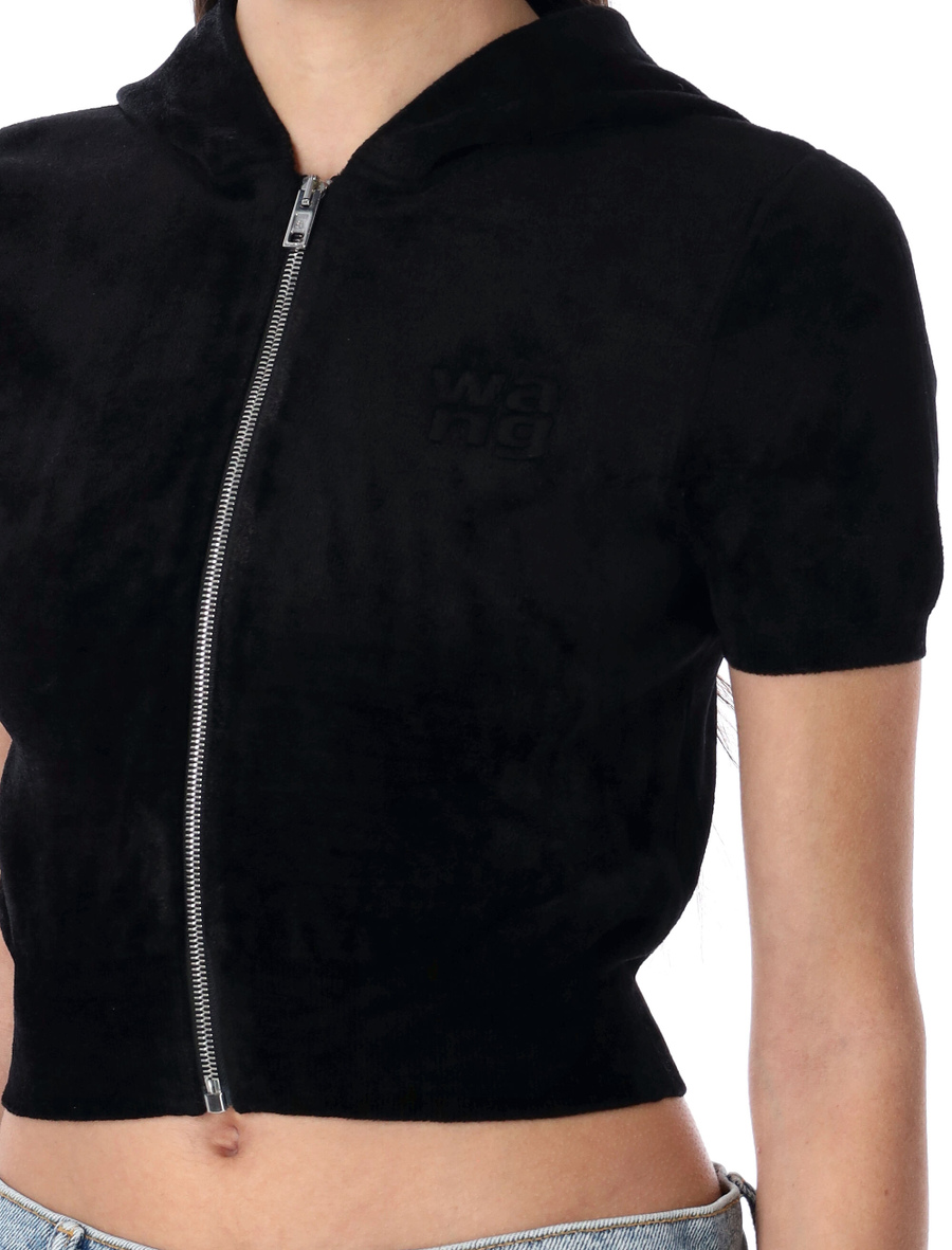 Cropped zip-up hoodie - Spazio Pritelli