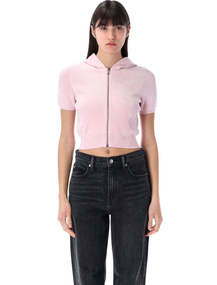 Cropped zip-up hoodie - Spazio Pritelli