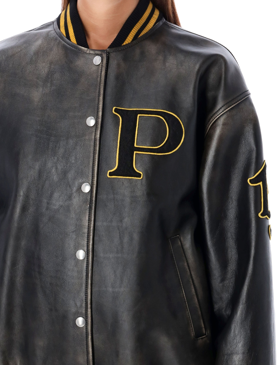 Leather Varsity jacket - Spazio Pritelli