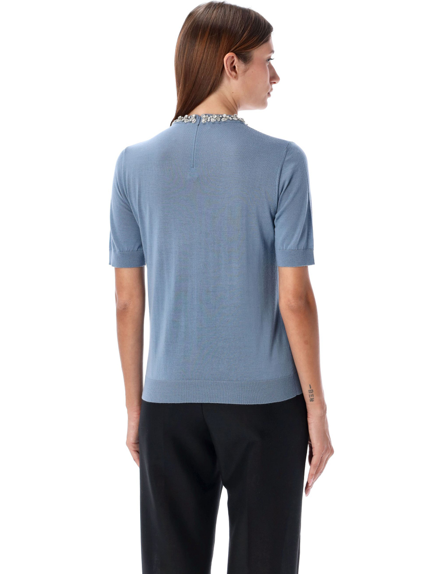 Crystal round neck knit - Spazio Pritelli