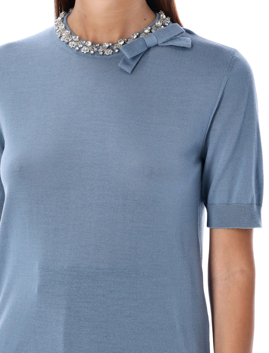 Crystal round neck knit - Spazio Pritelli