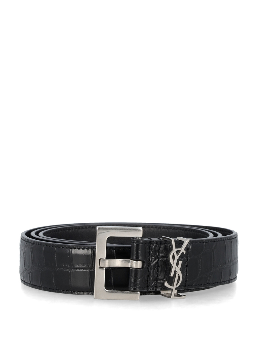Cassandre belt in crocodile-embossed leather - Spazio Pritelli