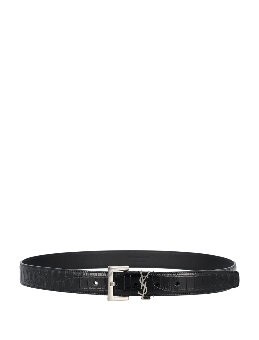 Cassandre belt in crocodile-embossed leather - Spazio Pritelli