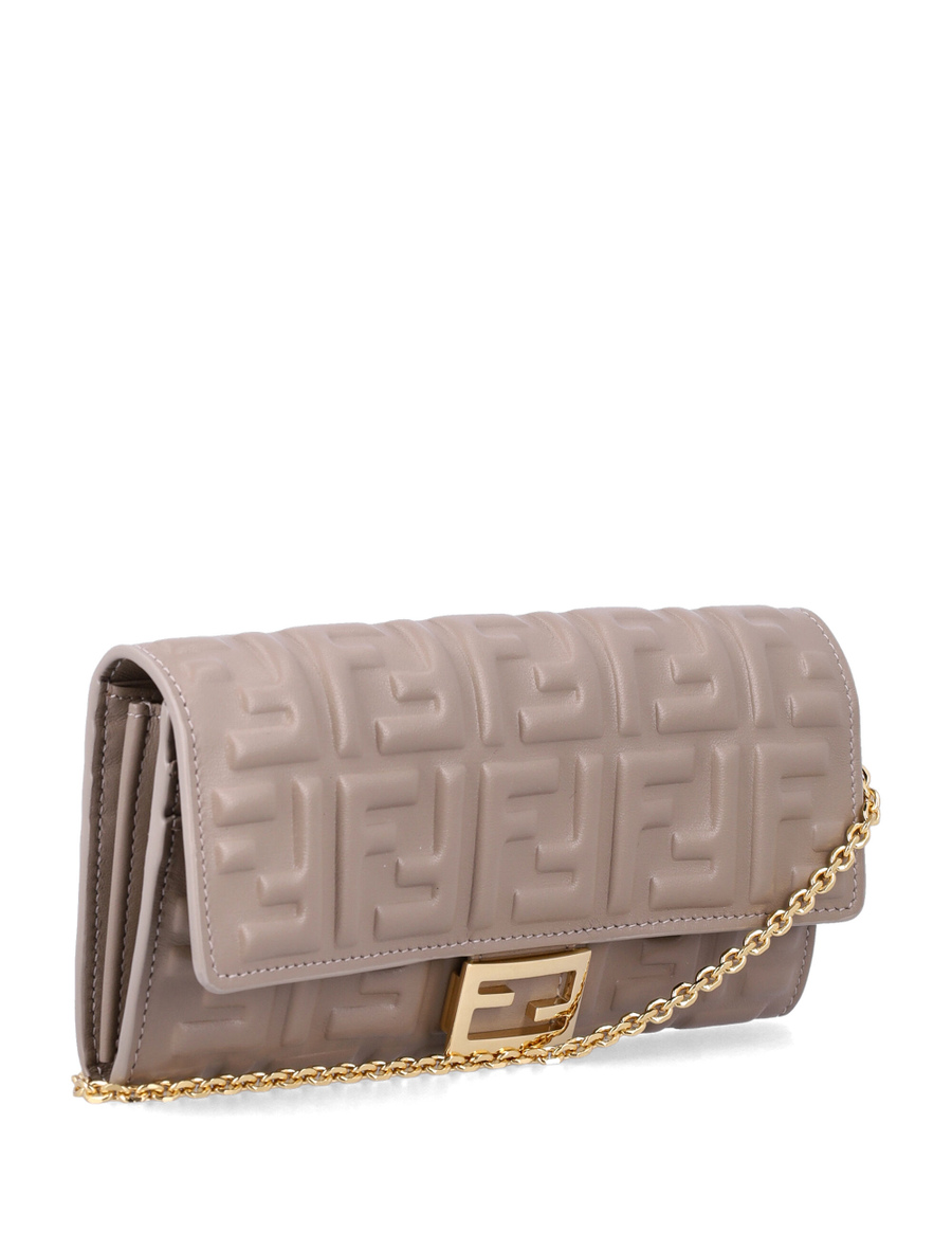 Baguette continental wallet with chain color DOVE Spazio Pritelli Official Website
