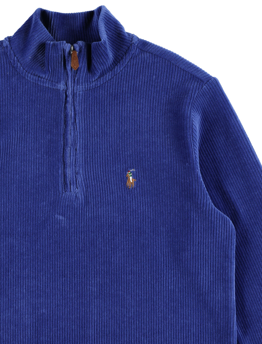 Kid - Knit corduroy quarter-zip pullover - Spazio Pritelli