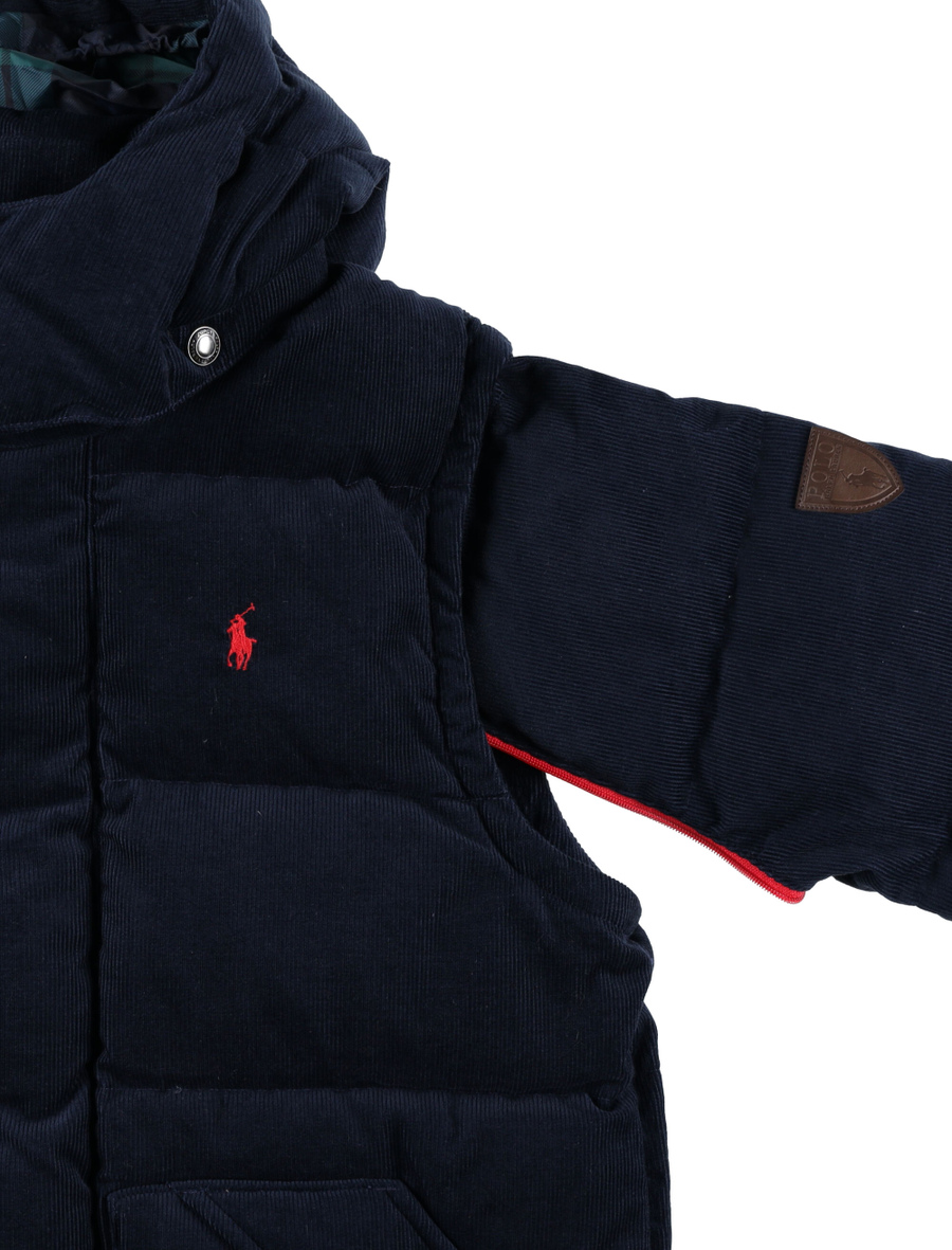 Kid - Convertible corduroy down jacket - Spazio Pritelli