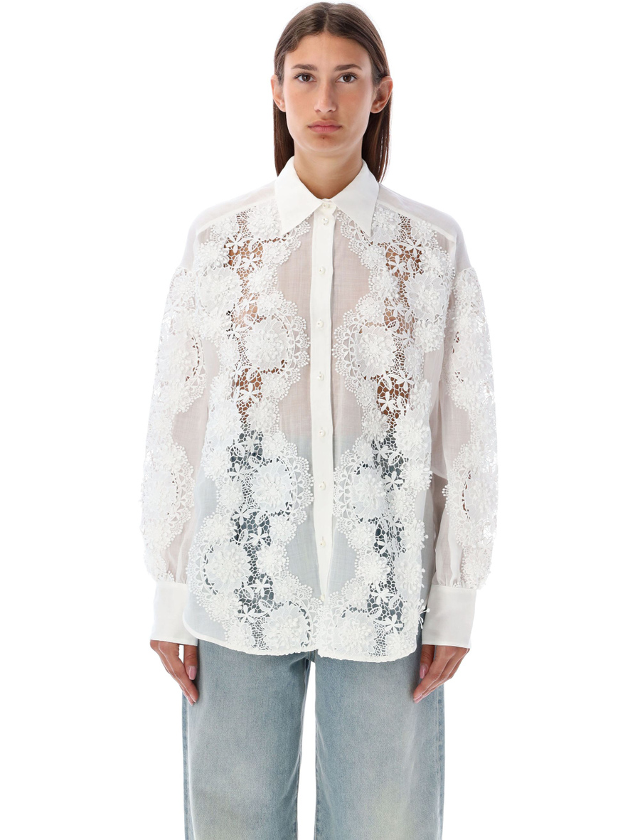 Lace flower shirt - Spazio Pritelli