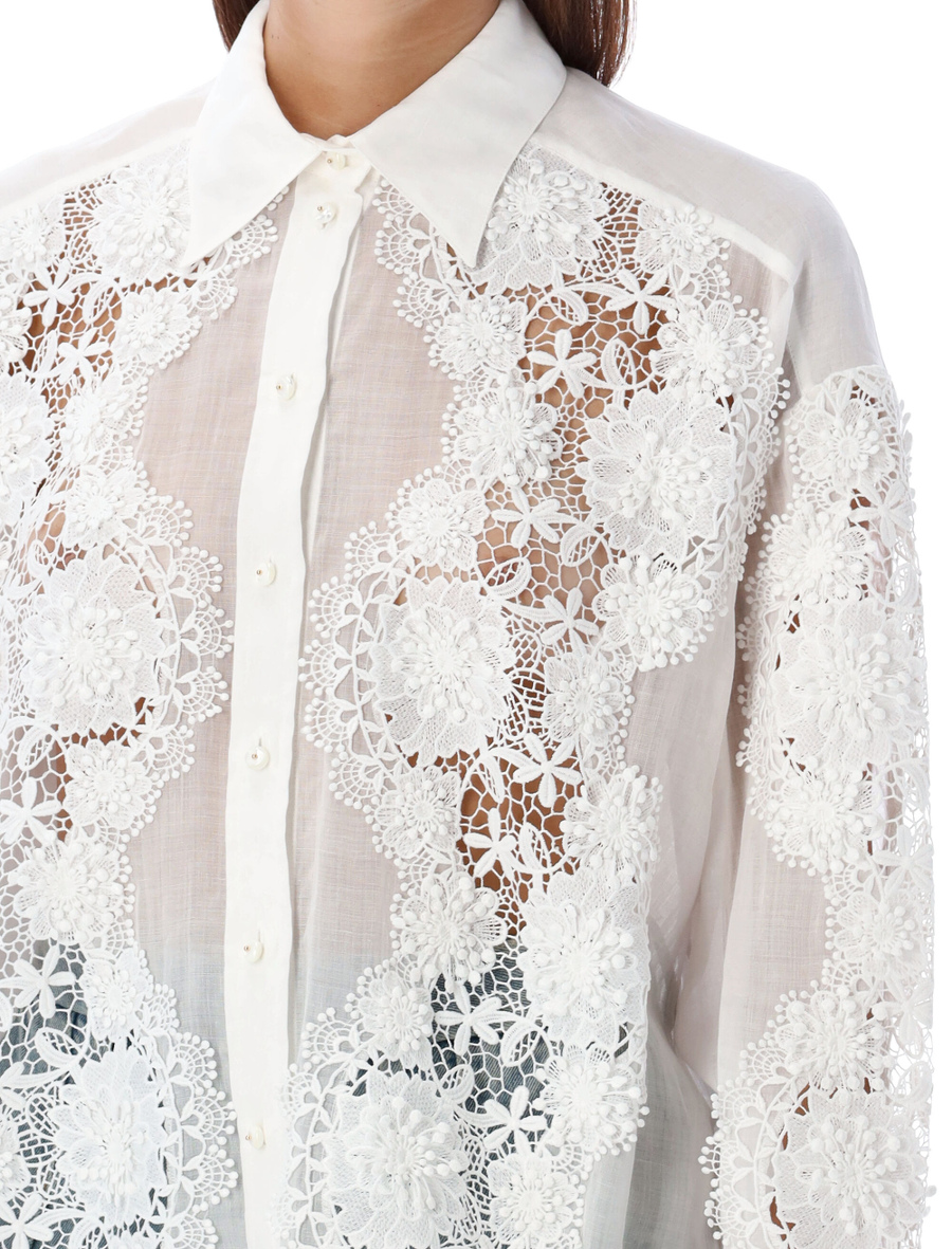 Lace flower shirt - Spazio Pritelli