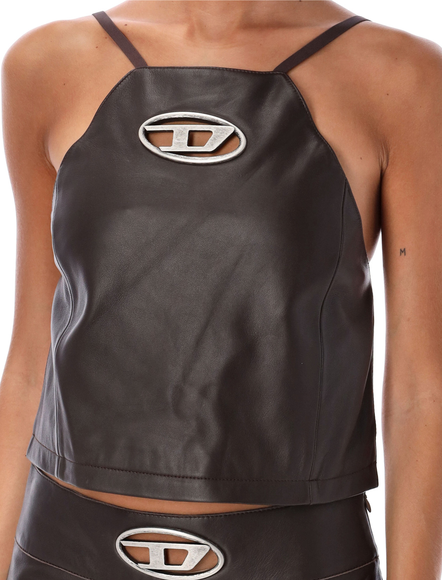 T-wilight eco leather top - Spazio Pritelli