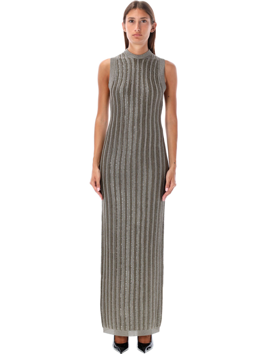 Braided metal long dress - Spazio Pritelli