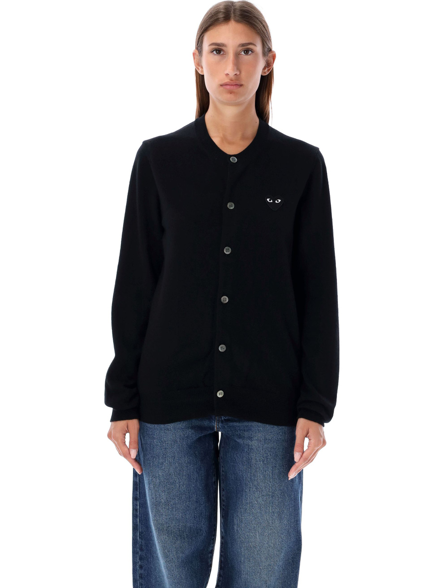 Cardigan black Heart patch - Spazio Pritelli