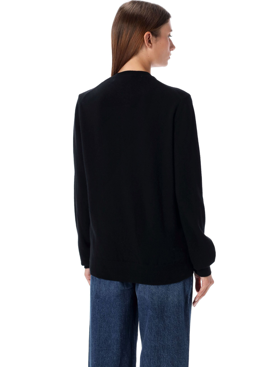 Cardigan black Heart patch - Spazio Pritelli