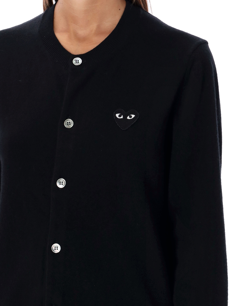 Cardigan black Heart patch - Spazio Pritelli
