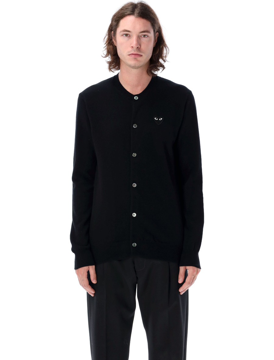 Cardigan black Heart patch - Spazio Pritelli