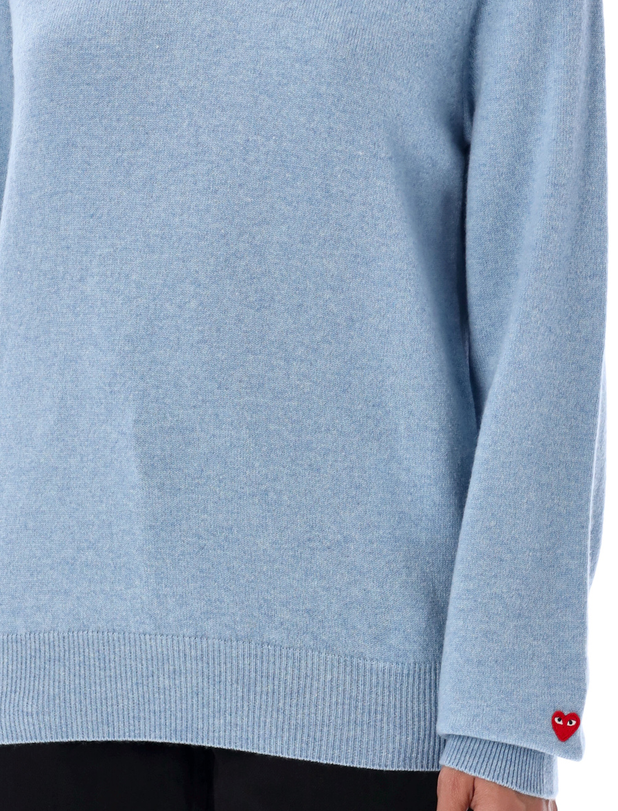 Red heart mini patch V-neck - Spazio Pritelli