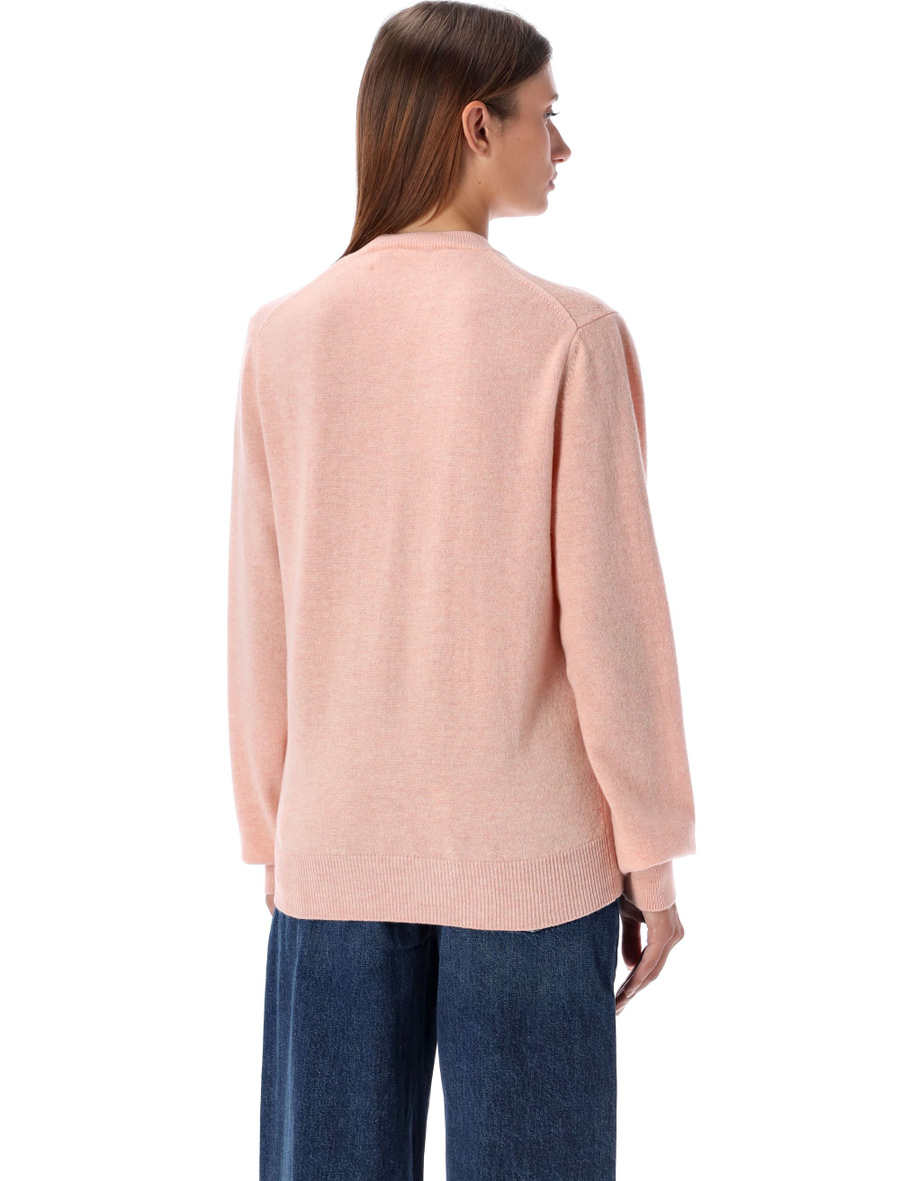 Red heart mini patch V-neck - Spazio Pritelli