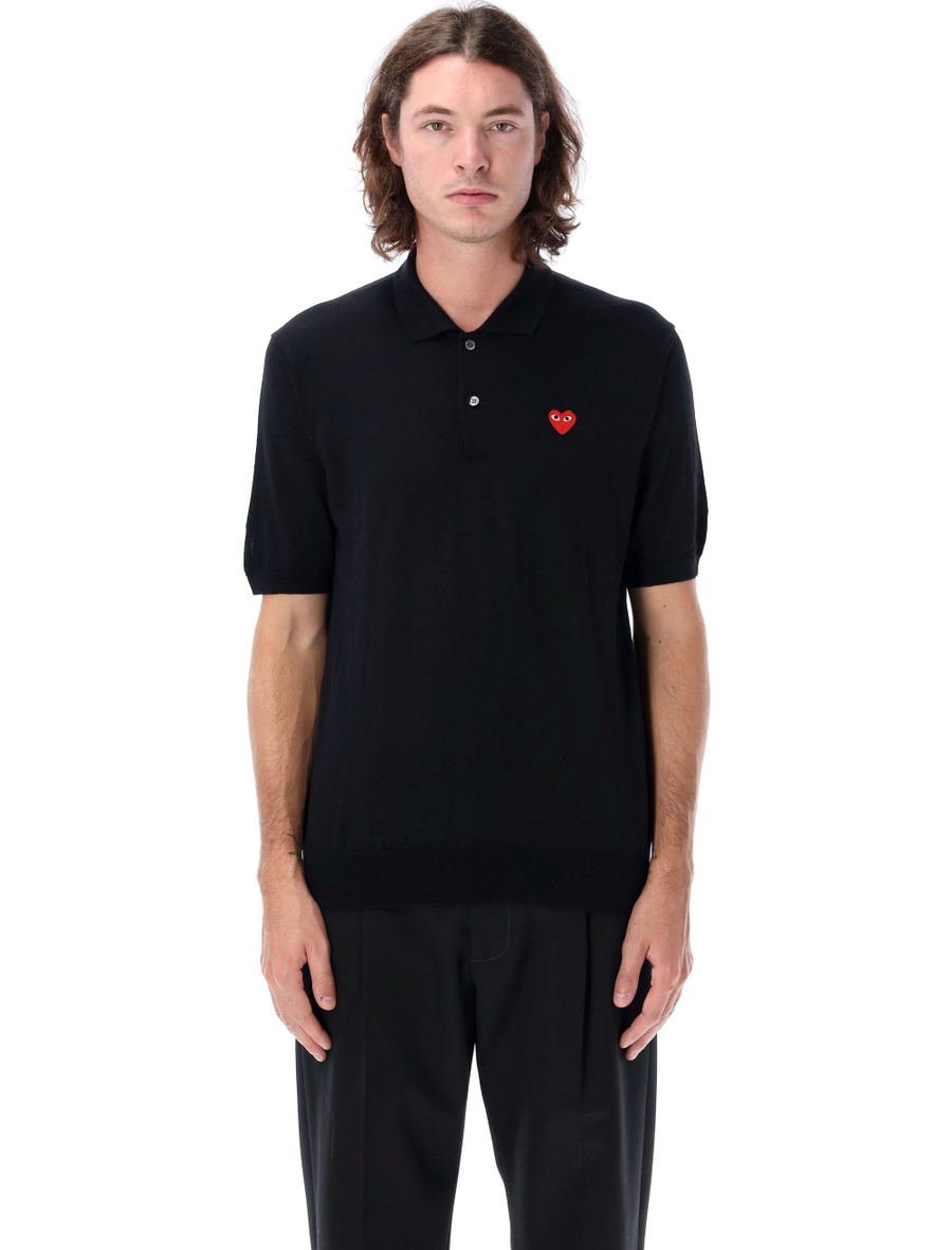 Red Heart knit polo shirt - Spazio Pritelli