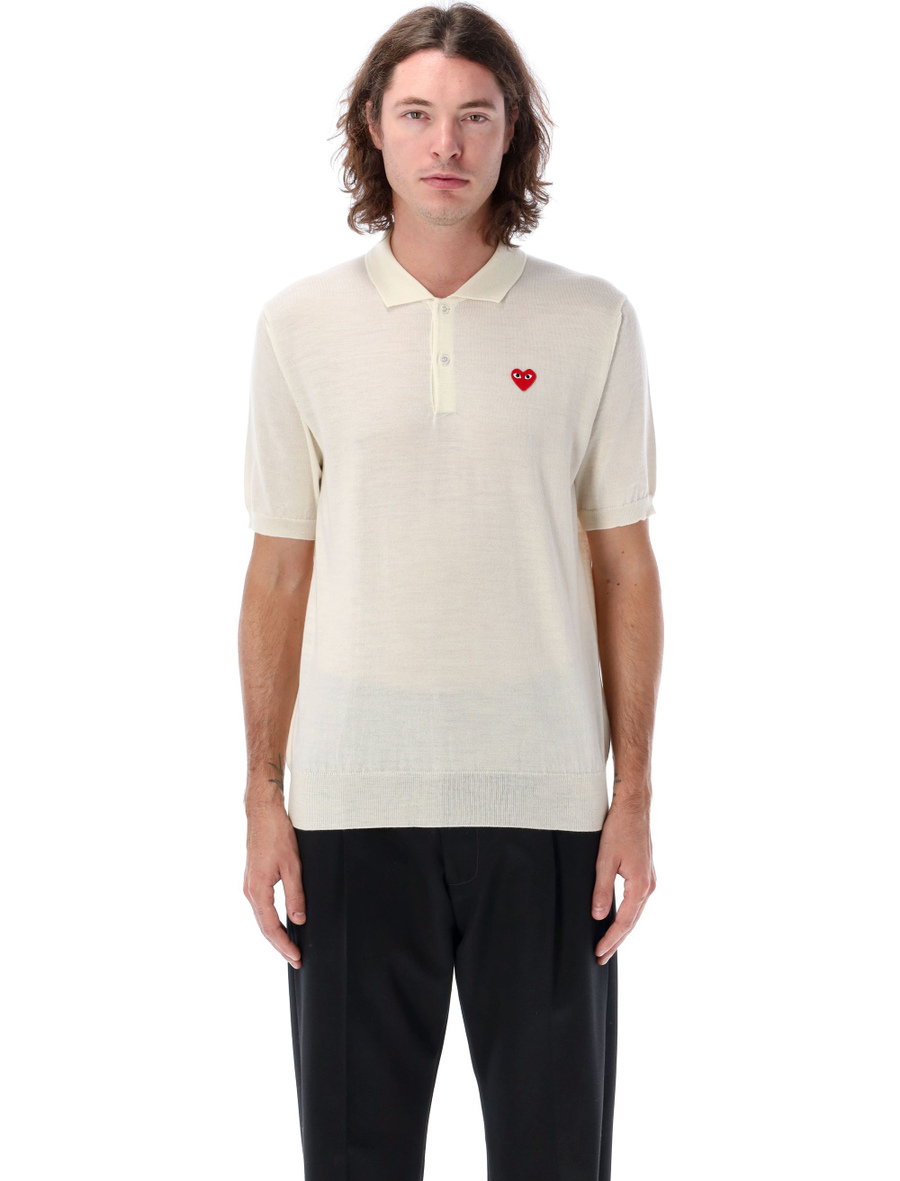 Red Heart knit polo shirt - Spazio Pritelli