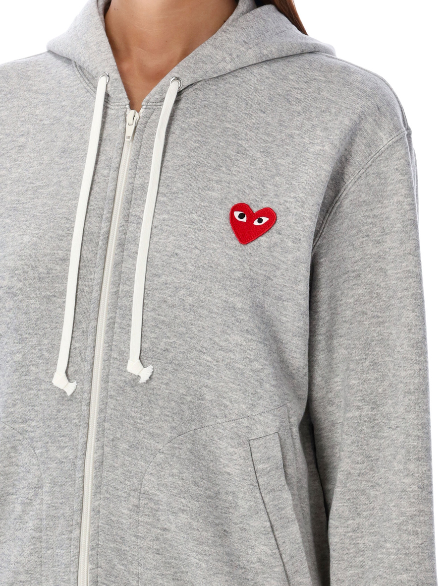 Red heart zipped hoodie - Spazio Pritelli