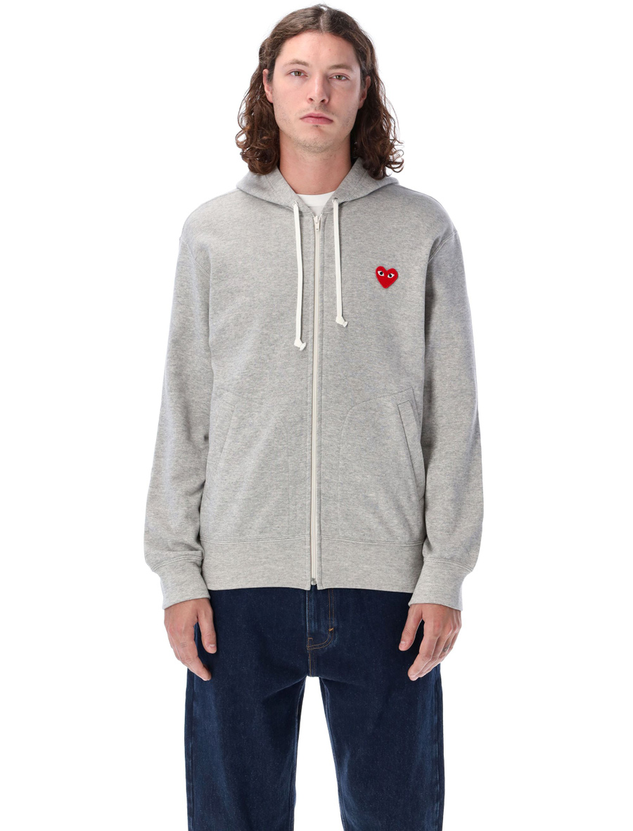 Red heart zipped hoodie - Spazio Pritelli
