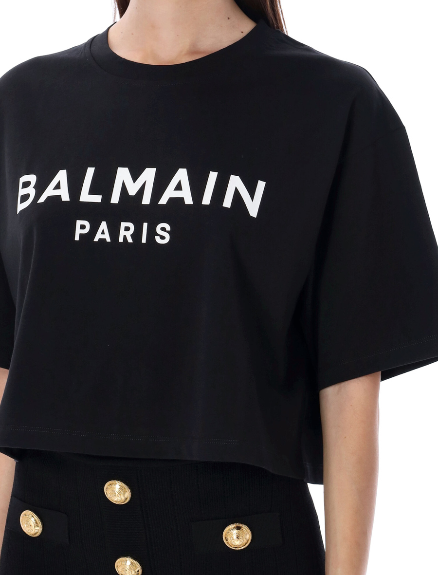 Cropped logo t-shirt - Spazio Pritelli