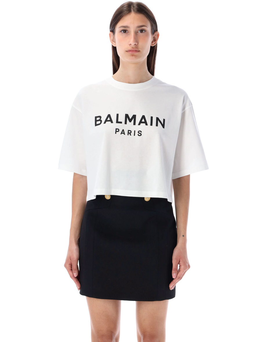 Cropped logo t-shirt - Spazio Pritelli