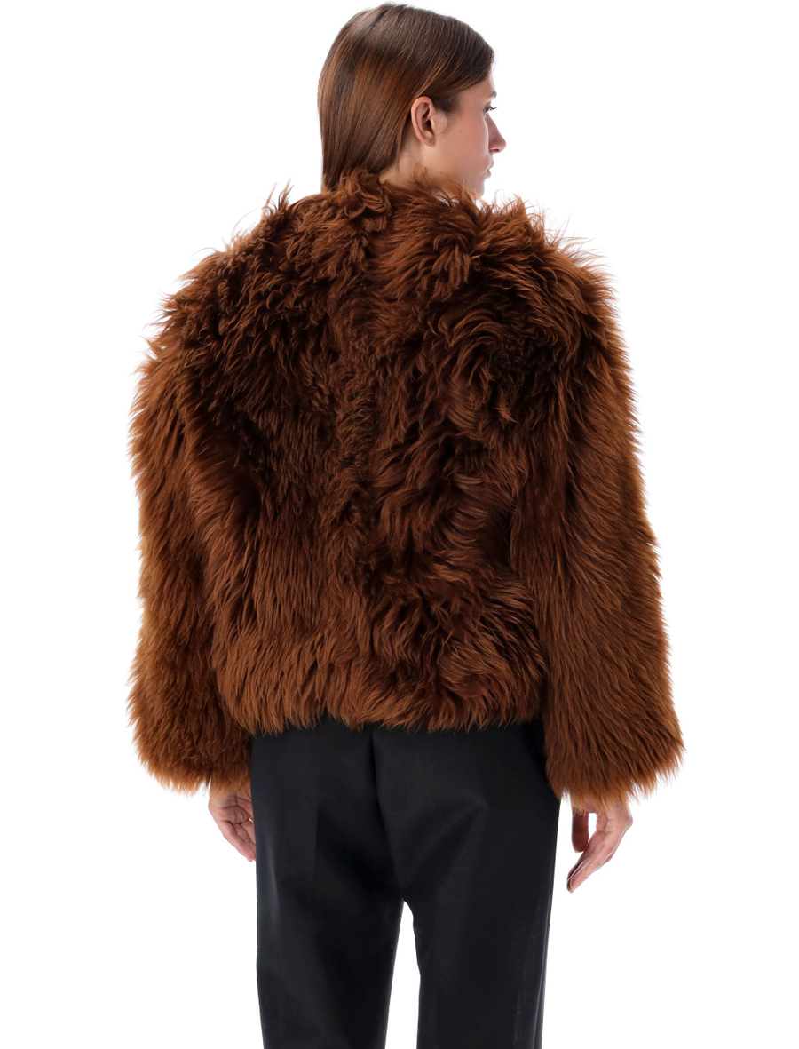 Cropped curly shearling jacket - Spazio Pritelli