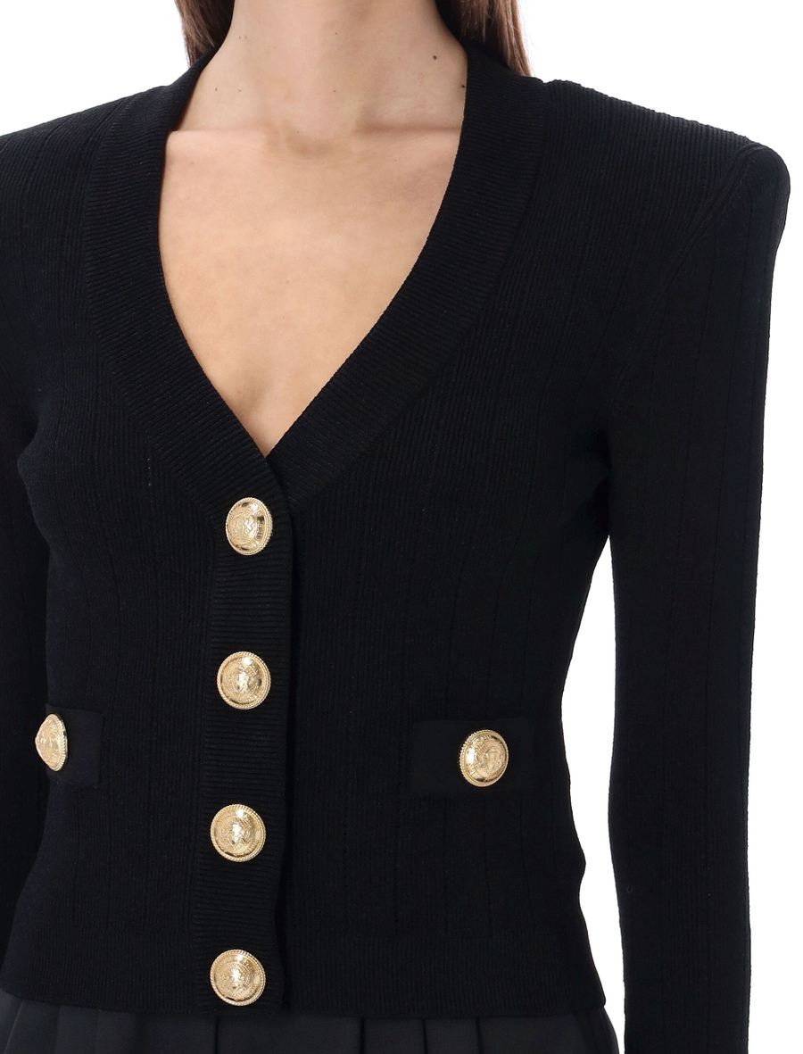 Gold buttons knit cardigan - Spazio Pritelli