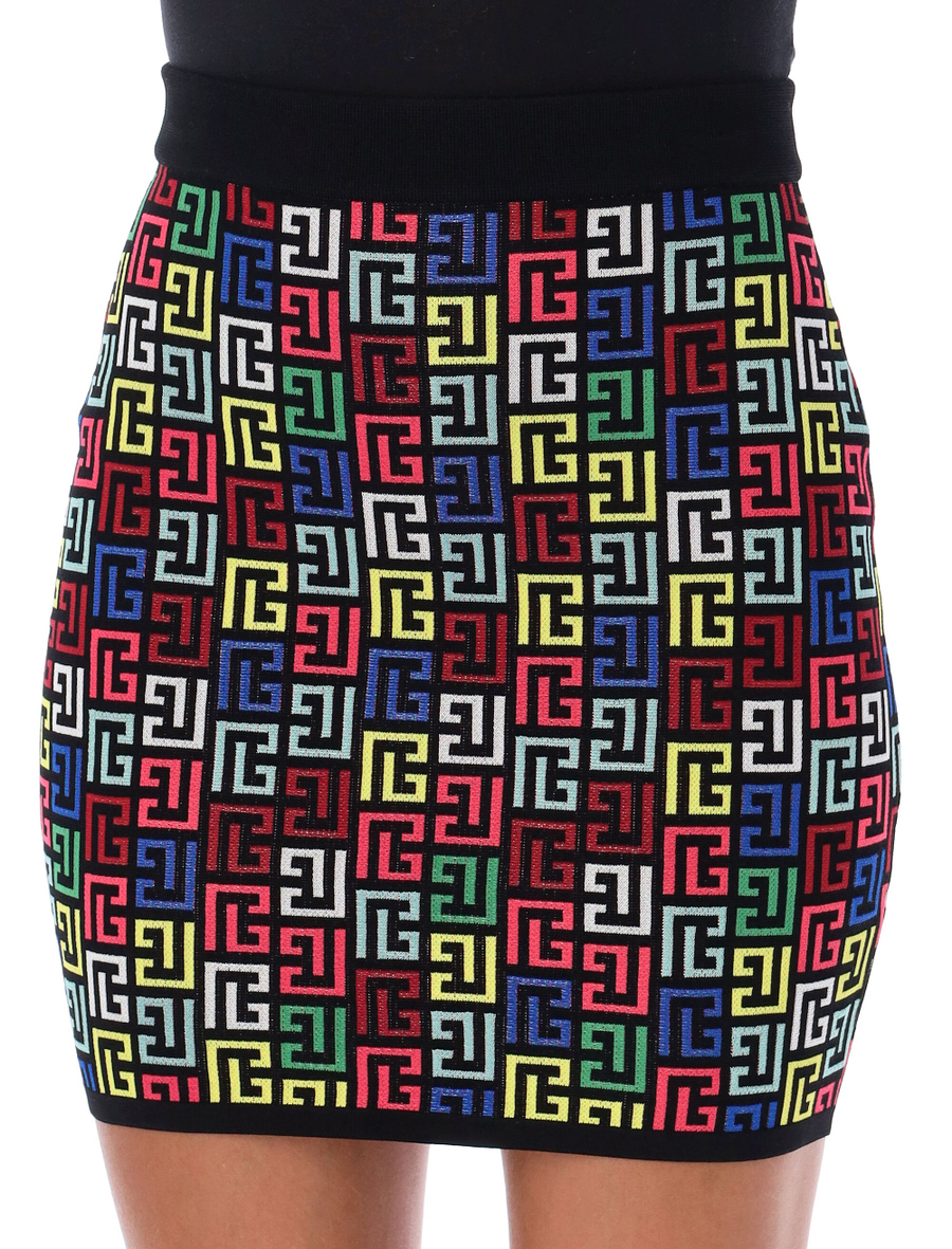 Monogram multicolor mini skirt - Spazio Pritelli