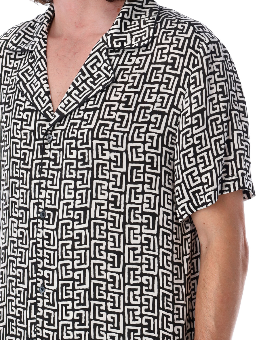 Monogram paint bowling shirt - Spazio Pritelli