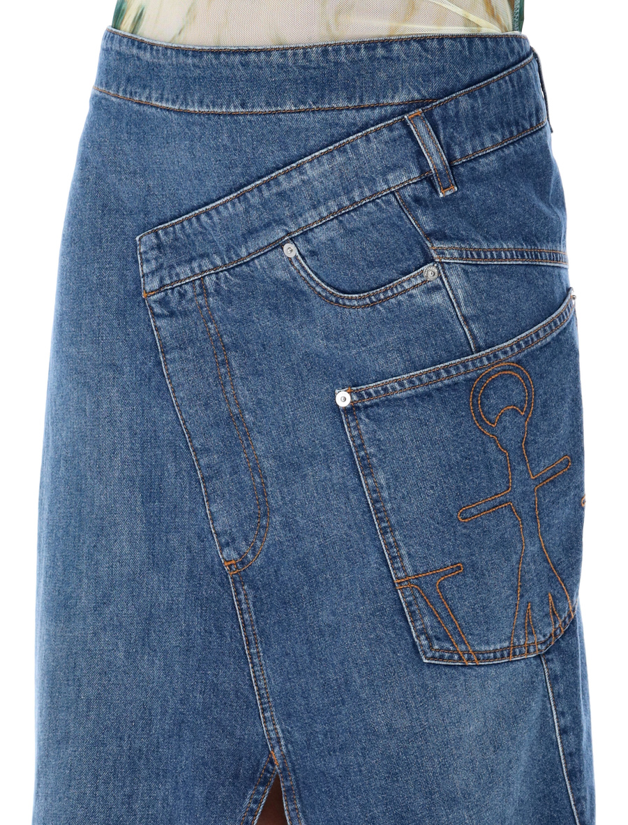 Denim twisted midi skirt - Spazio Pritelli