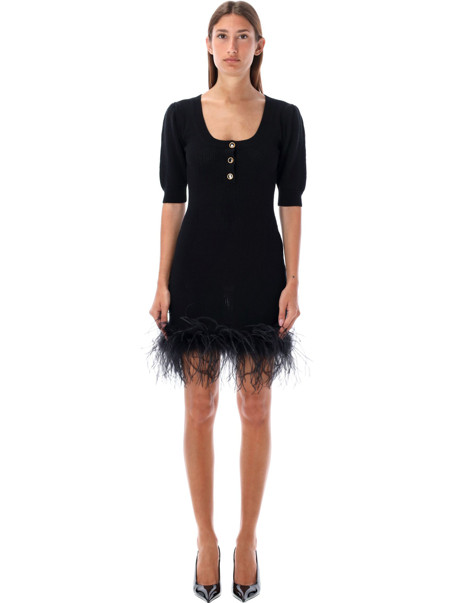 Mini dress feather trim - Spazio Pritelli