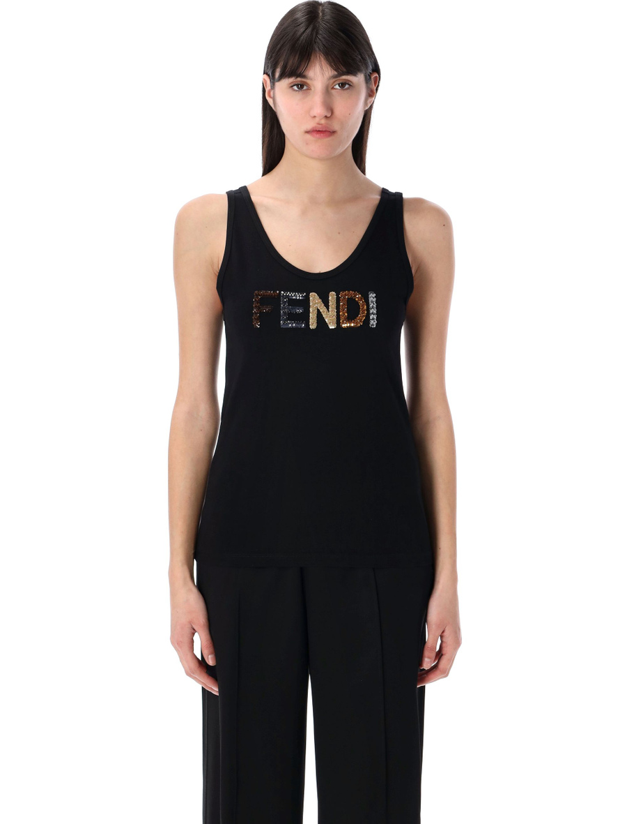 Embroidered logo tank top - Spazio Pritelli