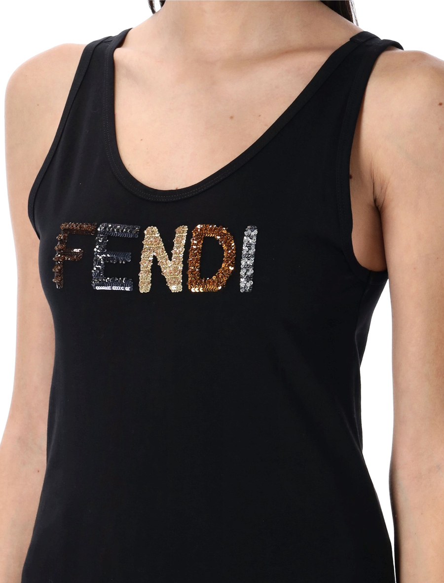 Embroidered logo tank top - Spazio Pritelli