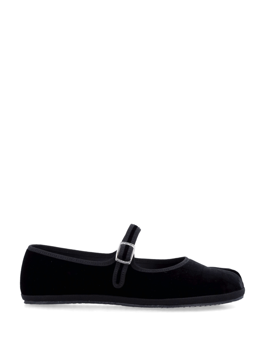 Fu-tabi velvet cayman flat shoes - Spazio Pritelli