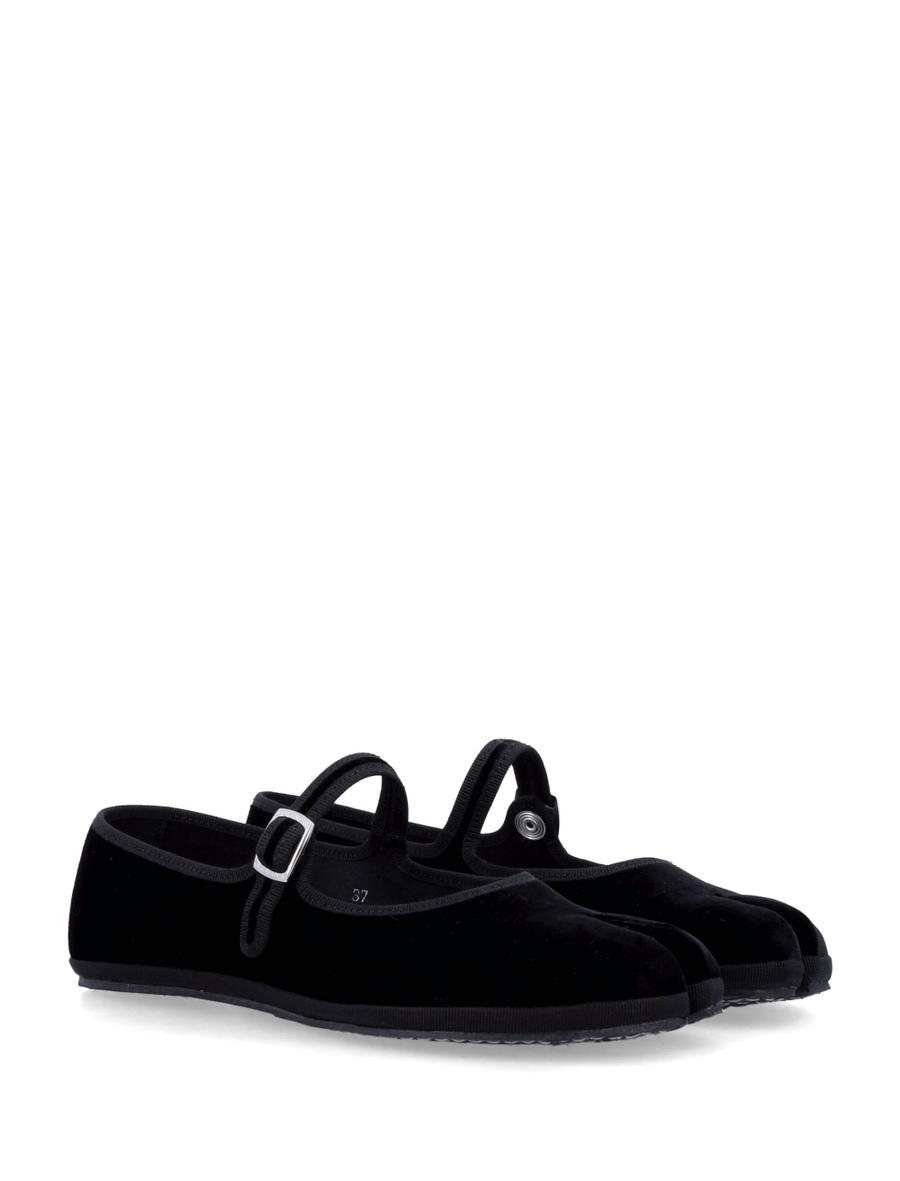 Fu-tabi velvet cayman flat shoes - Spazio Pritelli