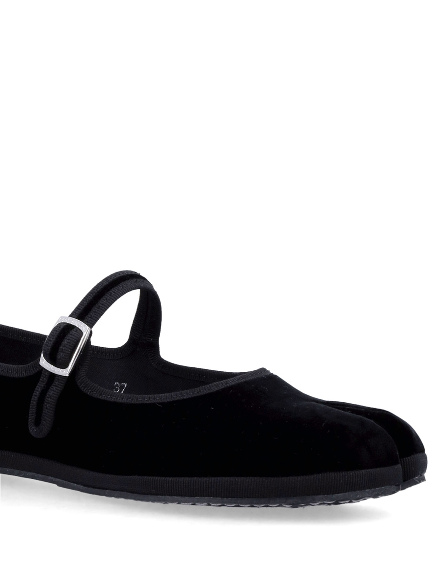 Fu-tabi velvet cayman flat shoes - Spazio Pritelli