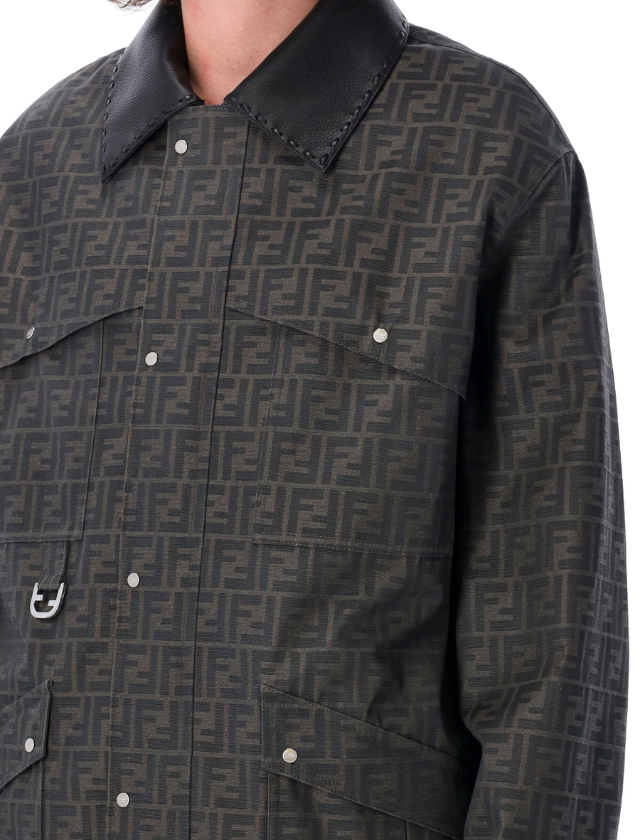 Waxed FF jacquard blouson - Spazio Pritelli