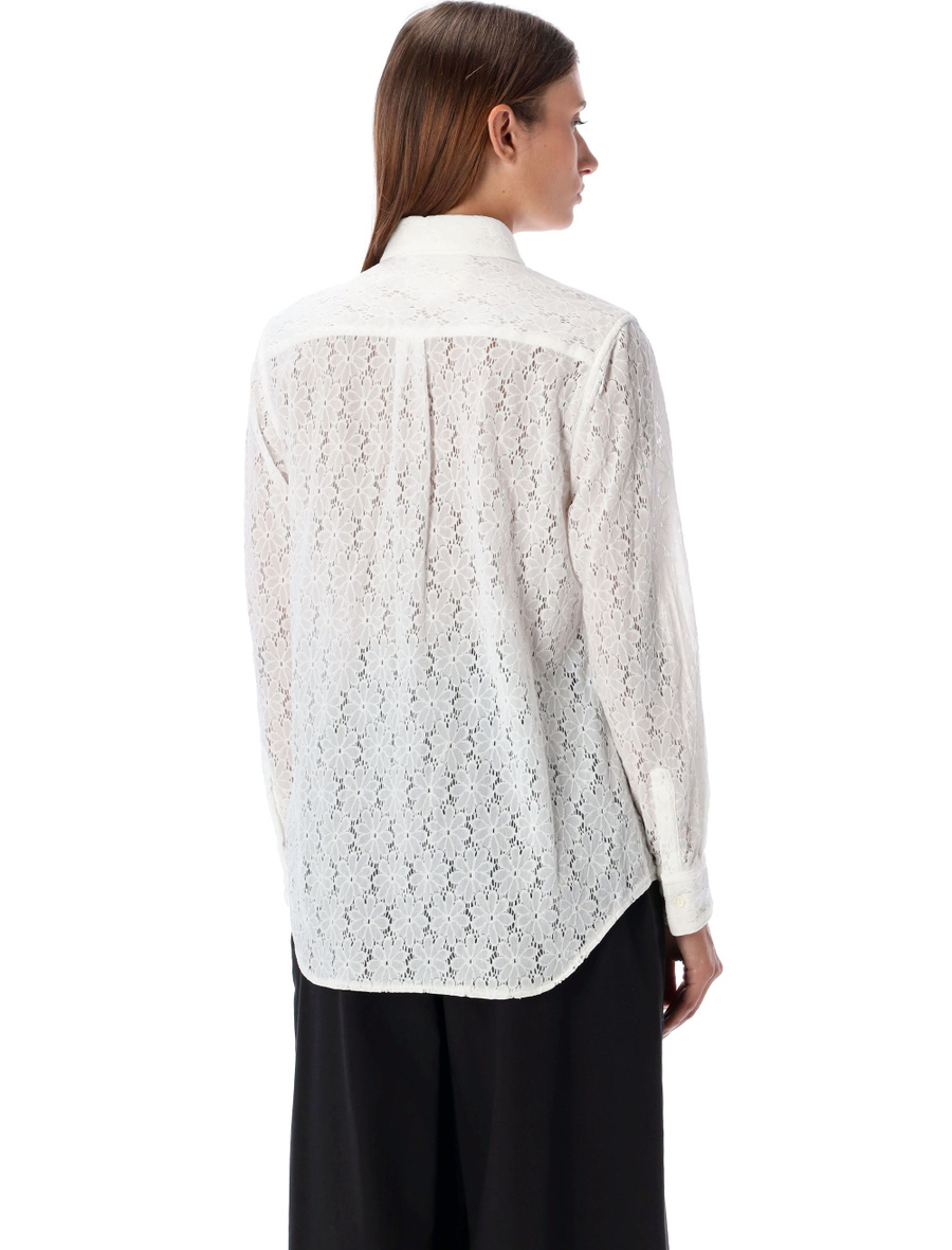 Sheer lace button-up shirt - Spazio Pritelli