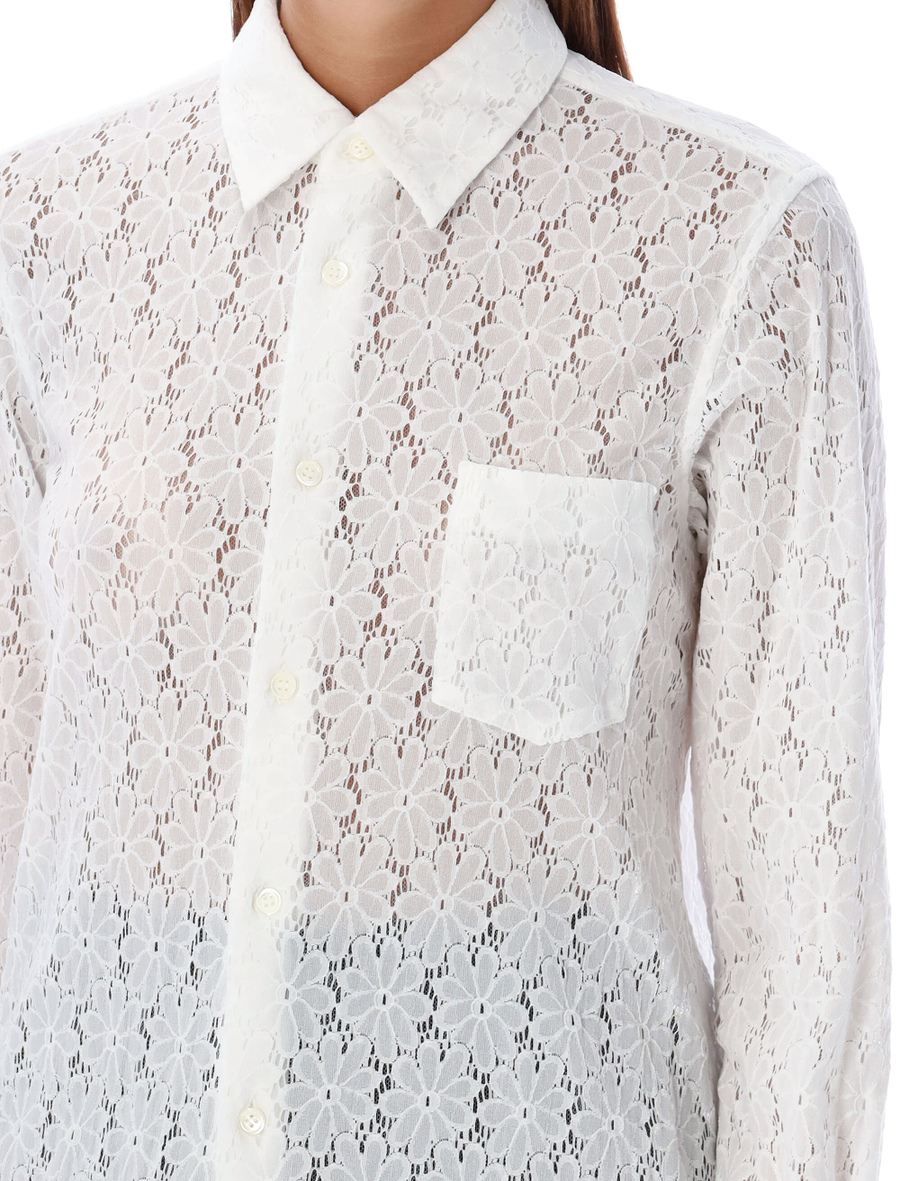 Sheer lace button-up shirt - Spazio Pritelli