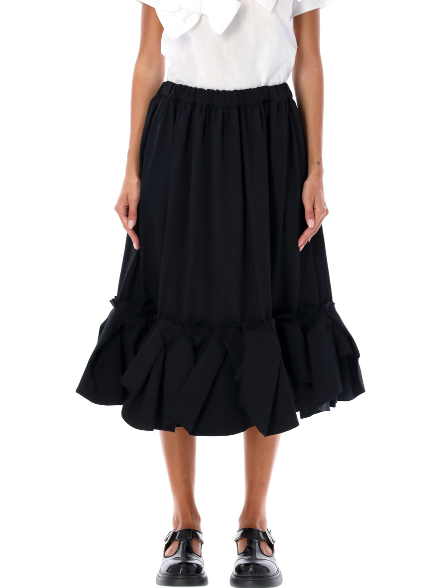 Pleated ruffle hem midi skirt - Spazio Pritelli