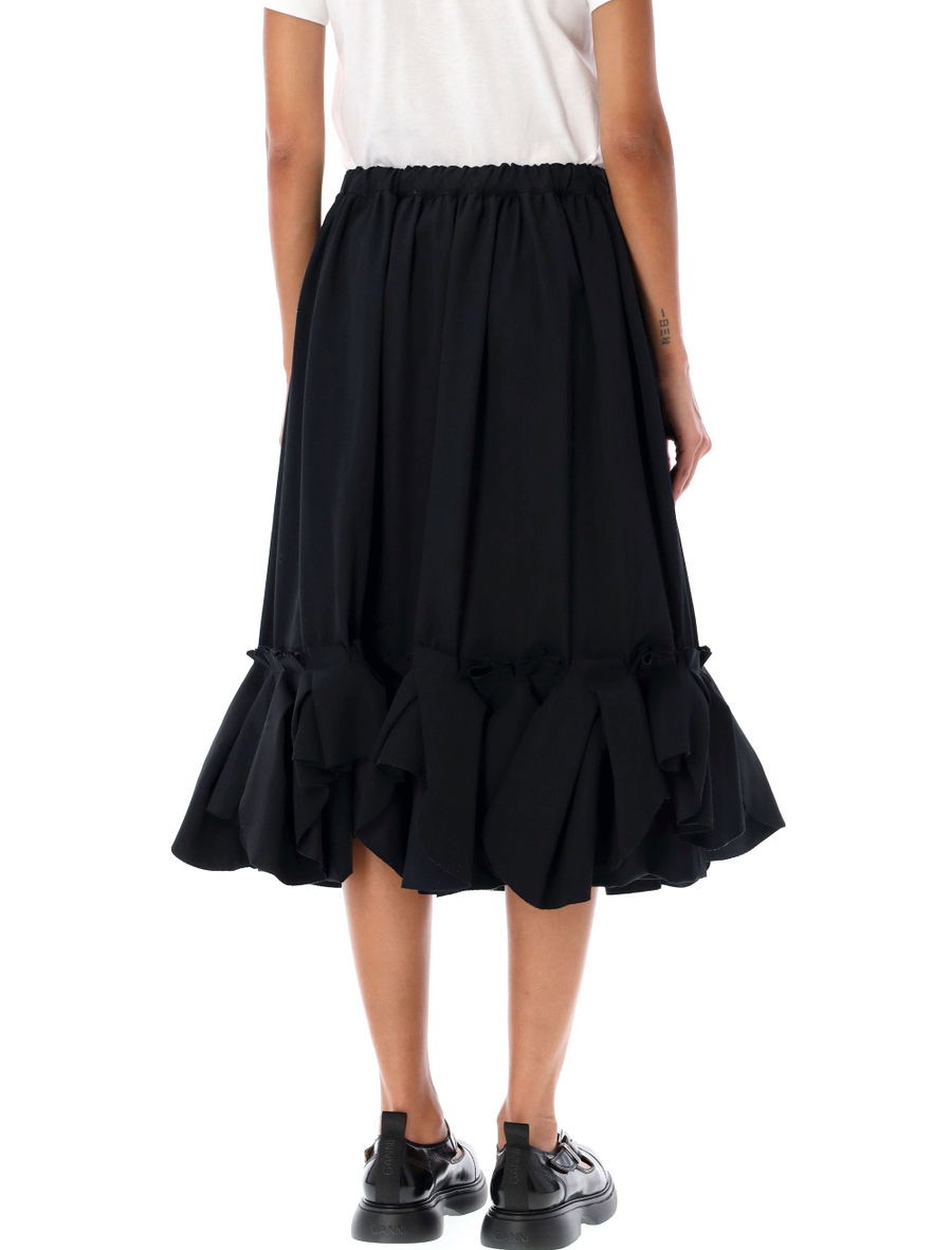Pleated ruffle hem midi skirt - Spazio Pritelli