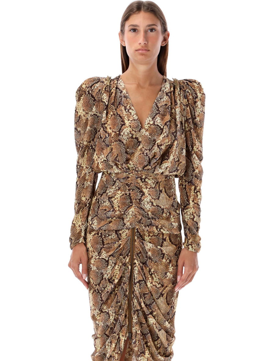 Snake print V-neck top - Spazio Pritelli