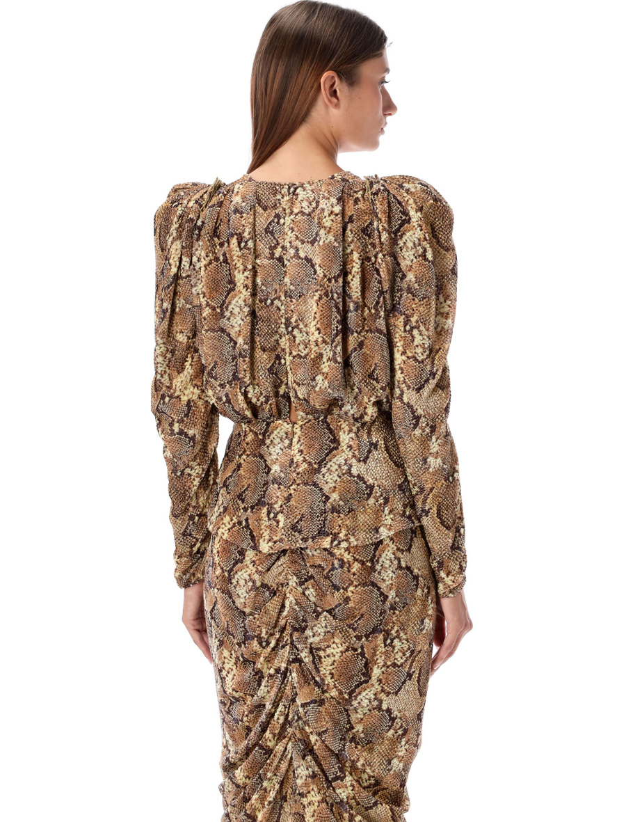 Snake print V-neck top - Spazio Pritelli