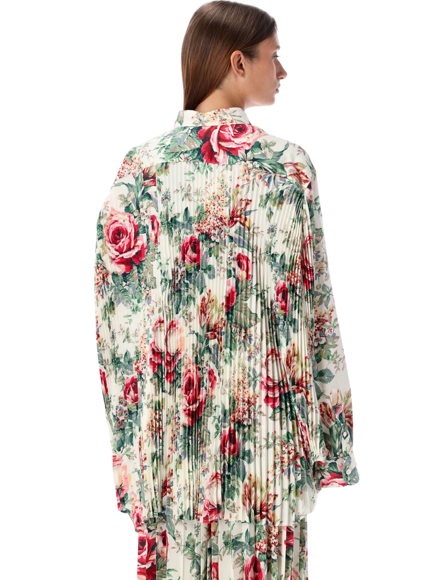 Floral print oversized button-up shirt - Spazio Pritelli