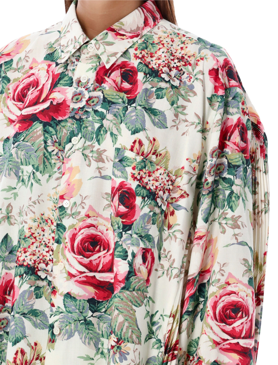 Floral print oversized button-up shirt - Spazio Pritelli