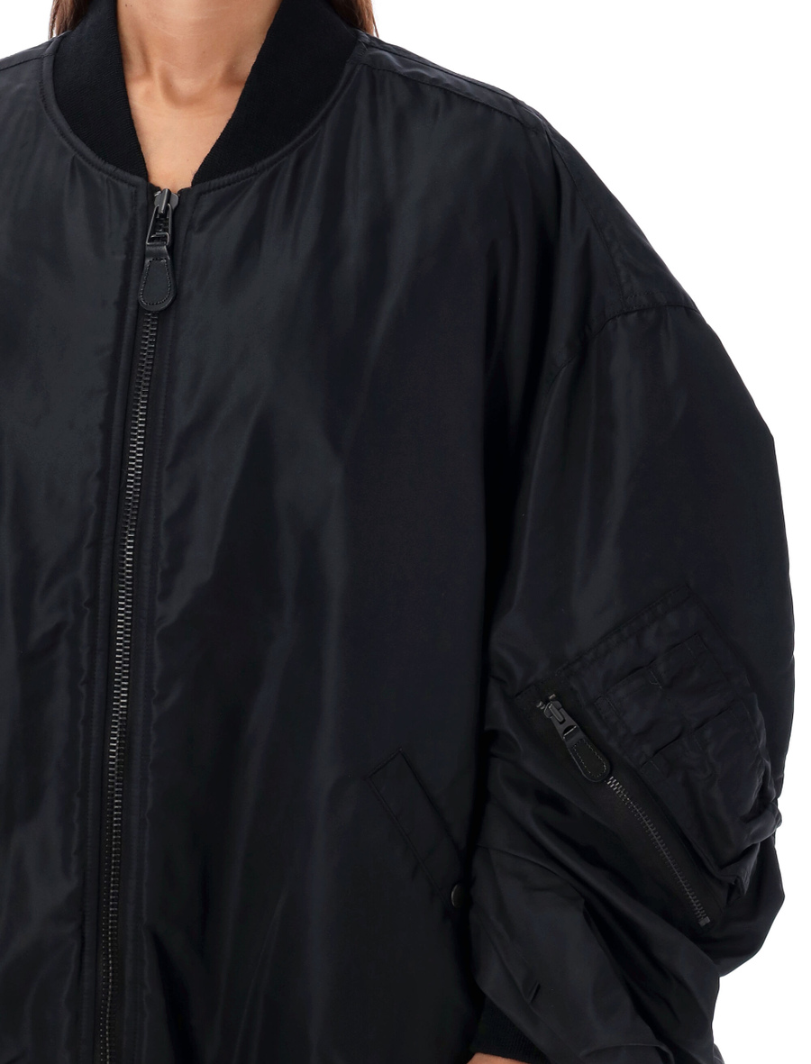 Oversized bomber jacket with ruched sleeves - Spazio Pritelli