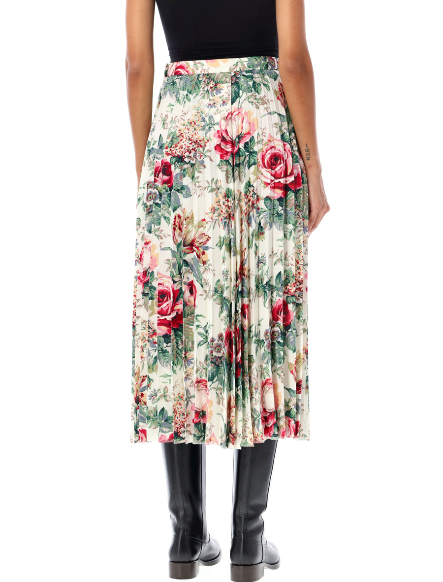 Floral pleated midi skirt - Spazio Pritelli