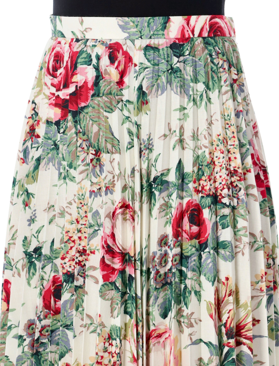 Floral pleated midi skirt - Spazio Pritelli