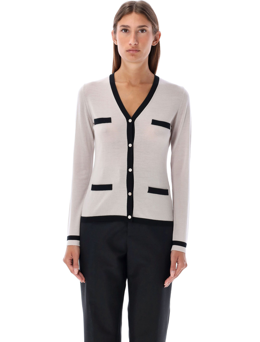 Contrast-trim cardigan - Spazio Pritelli